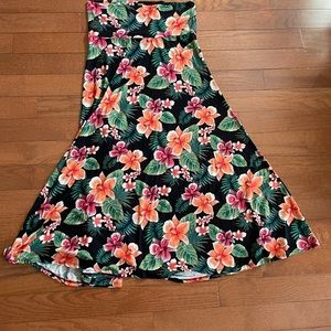 Lularoe Tropical Hawaiian flower print maxi dress
